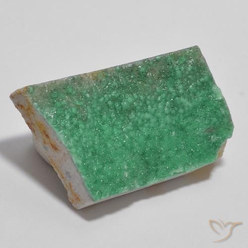 Variscita drusa Verde medio natural de 13.53 ct, Elegante, Opaco