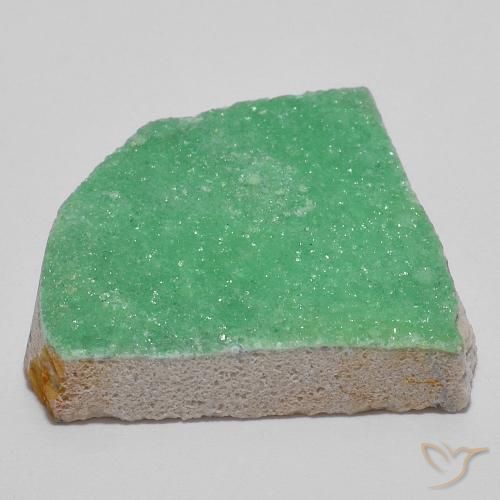 Variscita drusa Verde amarillento natural de 10.56 ct, Elegante, Opaco