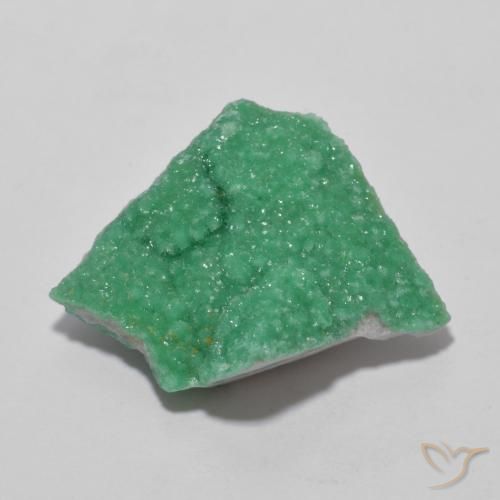 9.90ct Natural Verde helecho intenso Variscita drusa, Elegante, Opaco