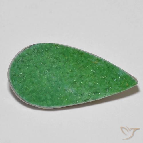 Variscita drusa Verde medio natural de 9.49 ct, En forma de pera, Opaco