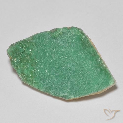 Drusa variscita Verde medio natural de 6.44 ct, Elegante, Opaco