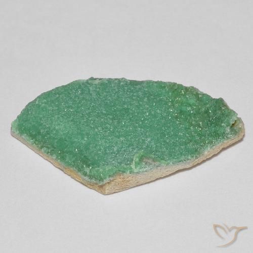 Drusa variscita Verde medio natural de 6.44 ct, Elegante, Opaco
