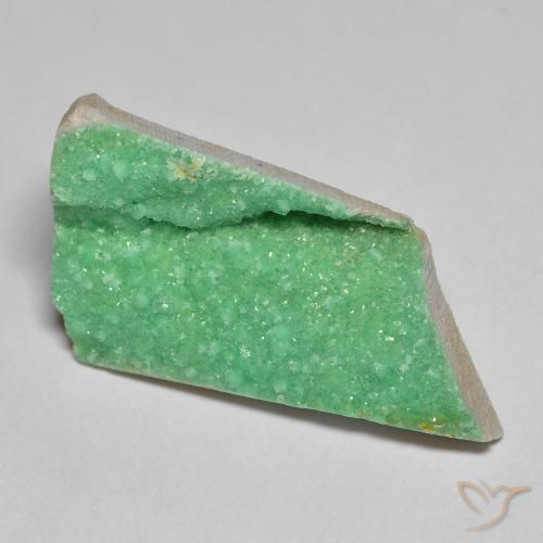 Variscita drusa Verde amarillento natural de 10.71 ct, Elegante, Opaco
