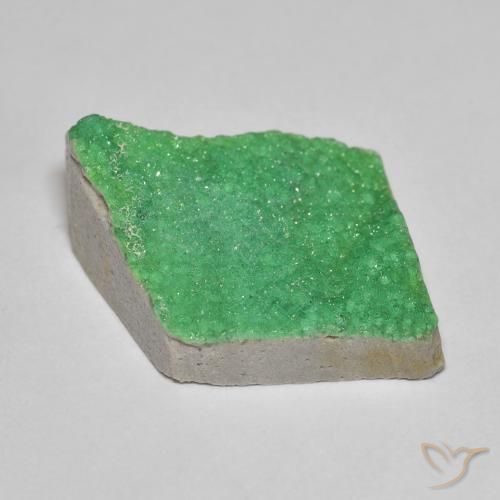 Variscita drusa Verde amarillento natural de 14.38 ct, Elegante, Opaco