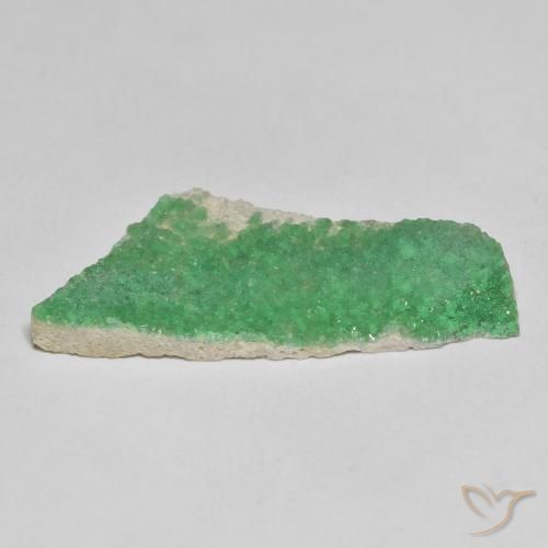 Variscita drusa Verde helecho intenso natural de 6.91 ct, Elegante, Opaco