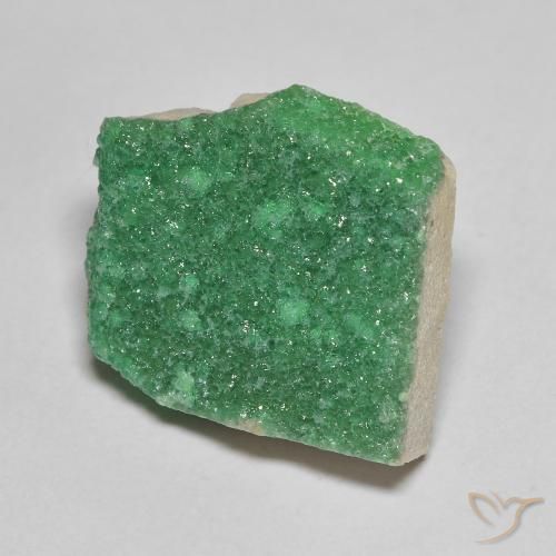 Drusa de variscita verde natural de 8,21 ct, forma elegante, opaco