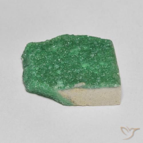 Drusa de variscita verde natural de 8,21 ct, forma elegante, opaco