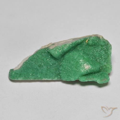 Variscita drusa Verde helecho intenso natural de 8.95 ct, Elegante, Opaco