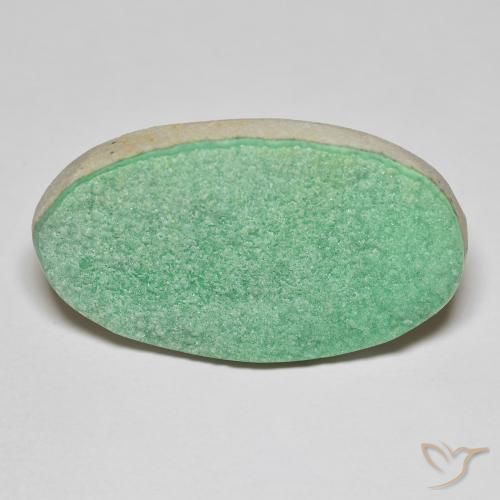 21.94ct Natural Verde trébol claro Drusa variscita, Ovalada, Opaco