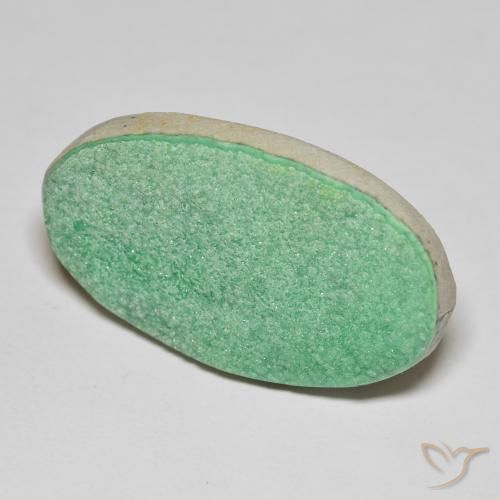 Variscita drusa Verde trébol claro natural de 21.94 ct, Ovalada, Opaco