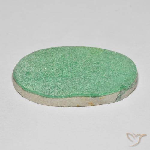 Variscita drusa Verde trébol claro natural de 21.94 ct, Ovalada, Opaco