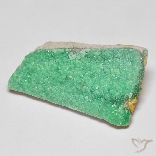 Variscita drusa Verde albahaca claro natural de 7.28 ct, Elegante, Opaco
