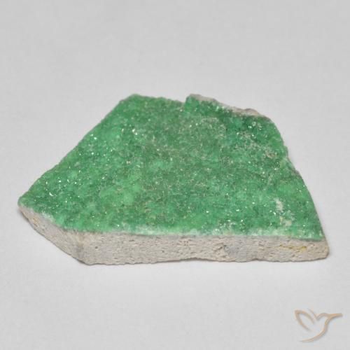 Variscita drusa Verde trébol claro natural de 10.77 ct, Elegante, Opaco