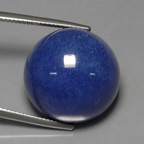 Cuarzo con dumortierita azul natural de 35,46 ct, corte redondo, opaco