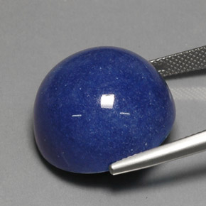 Cuarzo con dumortierita azul natural de 35,46 ct, corte redondo, opaco