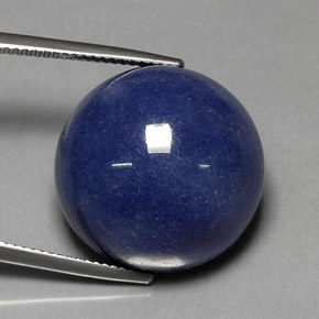 Cuarzo con dumortierita azul natural de 35,46 ct, corte redondo, opaco