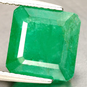 Esmeralda verde natural de 3,50 ct, corte esmeralda, SI-I1