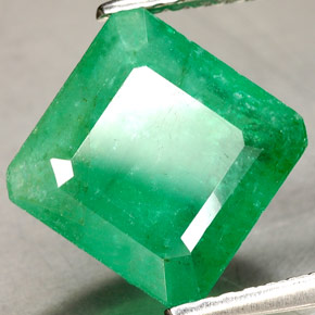 Esmeralda verde natural de 3,50 ct, corte esmeralda, SI-I1