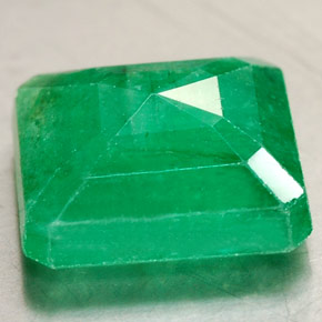 Esmeralda verde natural de 3,50 ct, corte esmeralda, SI-I1