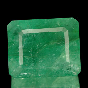 Esmeralda verde natural de 9,61 ct, corte esmeralda, SI-I1