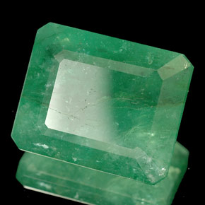 Esmeralda verde natural de 9,61 ct, corte esmeralda, SI-I1