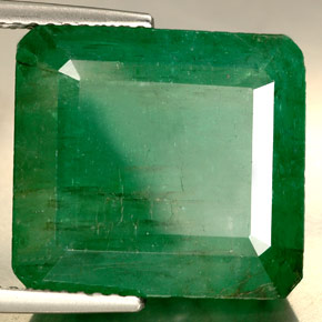 Esmeralda Verde natural de 13.71 ct, corte esmeralda, SI-I1