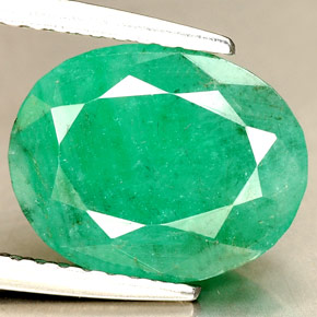 Esmeralda verde natural de 2,65 ct, corte óvalo, SI-I1
