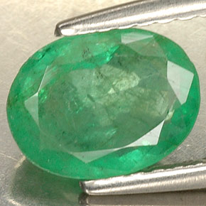 Esmeralda verde natural de 1,30 ct, corte óvalo, SI-I1