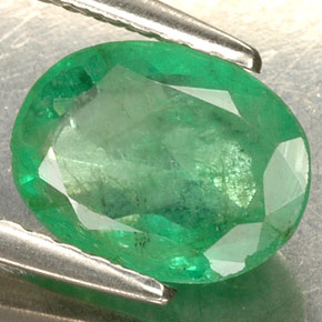 Esmeralda verde natural de 1,30 ct, corte óvalo, SI-I1