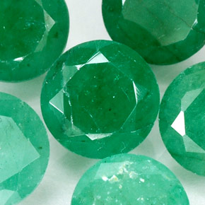 Gemas de esmeralda verde natural de  ct, corte redondo, SI