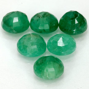 Gemas de esmeralda verde natural de  ct, corte redondo, SI