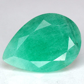 Esmeralda verde natural de 3,47 ct, en forma de pera, SI
