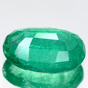 Esmeralda verde natural de 1,64 ct, corte óvalo, VS