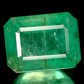 Esmeralda verde natural de 1,73 ct, corte esmeralda, I1