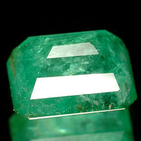 Esmeralda verde natural de 1,73 ct, corte esmeralda, I1
