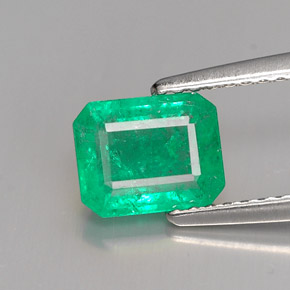 Esmeralda verde natural de 1,24 ct, corte esmeralda, I1