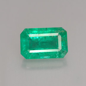Esmeralda verde natural de 1,30 ct, corte esmeralda, I1