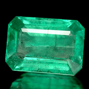 Esmeralda verde natural de 1,62 ct, corte esmeralda, SI-I1