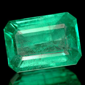 Esmeralda verde natural de 1,62 ct, corte esmeralda, SI-I1