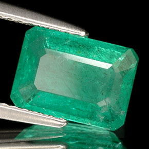Esmeralda Verde natural de 2.05 ct, corte esmeralda, SI-I1