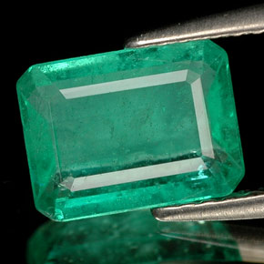 Esmeralda verde natural de 1,50 ct, corte esmeralda, SI-I1
