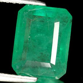 Esmeralda verde natural de 2,54 ct, corte esmeralda, I1