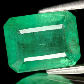 Esmeralda verde natural de 2,35 ct, corte esmeralda, I1