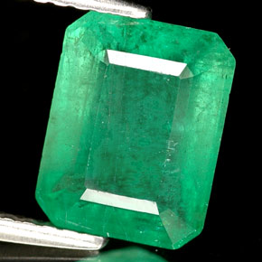 Esmeralda verde natural de 2,35 ct, corte esmeralda, I1