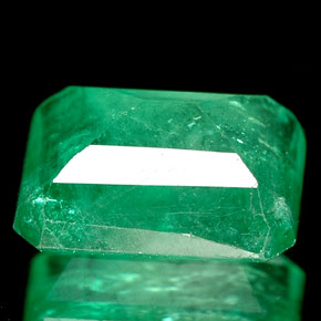 Esmeralda verde natural de 2,35 ct, corte esmeralda, I1