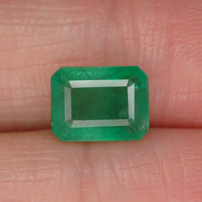 Esmeralda verde natural de 1,50 ct, corte esmeralda, SI-I1