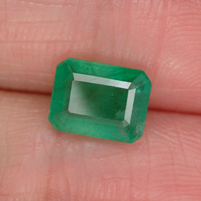 Esmeralda verde natural de 1,50 ct, corte esmeralda, SI-I1