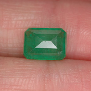 Esmeralda verde natural de 1,50 ct, corte esmeralda, SI-I1