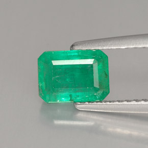 Esmeralda verde natural de 1,48 ct, corte esmeralda, I1