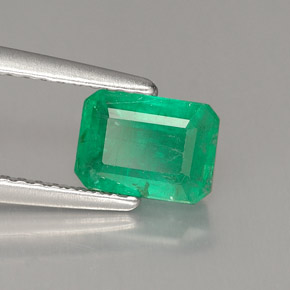 Esmeralda verde natural de 1,48 ct, corte esmeralda, I1